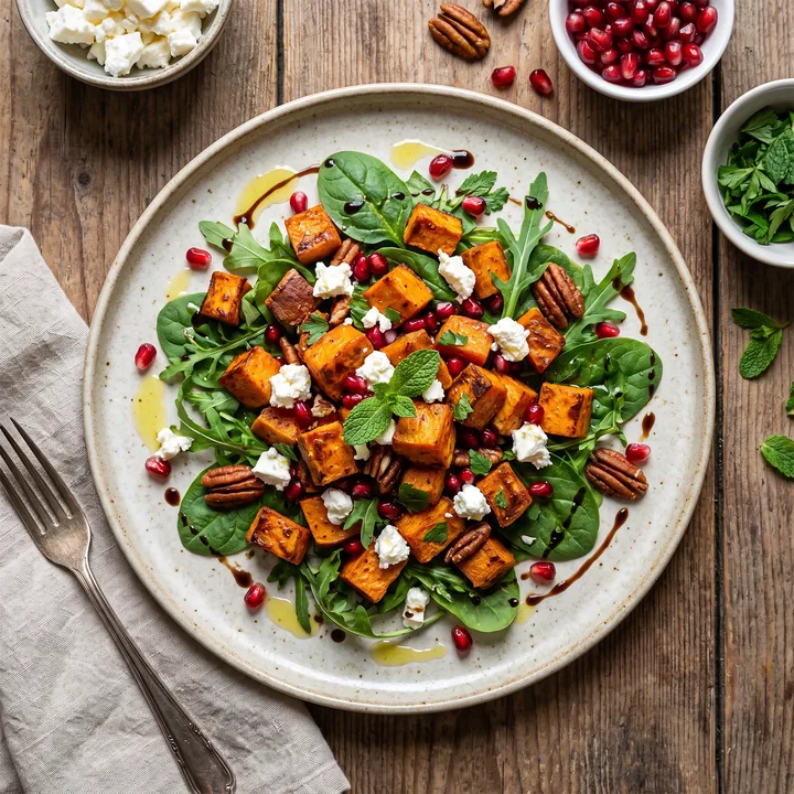 Photo du plat : salade de patate douce rôtie